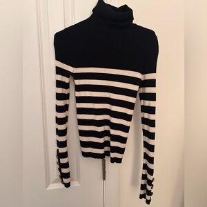 A.L.C. Striped Ribbed Turtleneck Sweater Size S / P